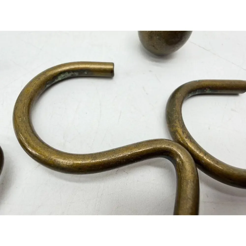 Metal S Shaped Shower Curtain Hooks Ball End Bronze Tone 1.25 lb